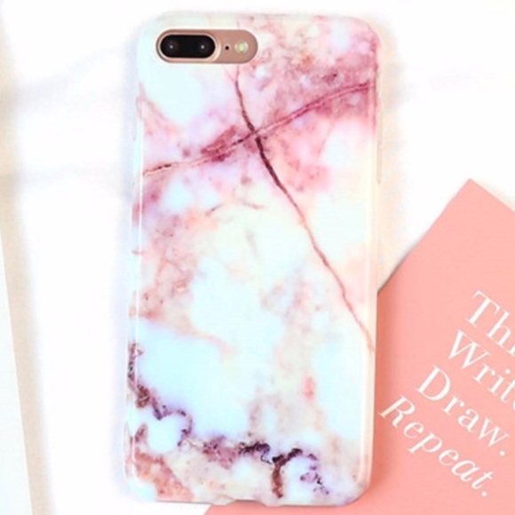 Accessories - NEW iPhone 7/8 Pink Marble Granite Soft TPU Case